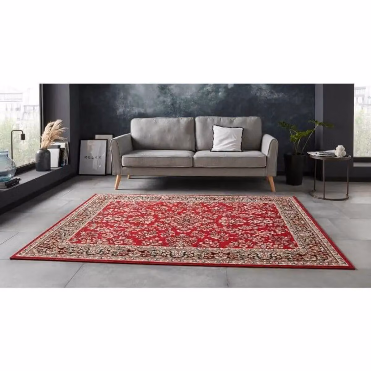THE RUGS Velours Vintage Soft Pile Oriental Style Living Room Rug in Red, W: 80 cm, L: 150 cm – 4