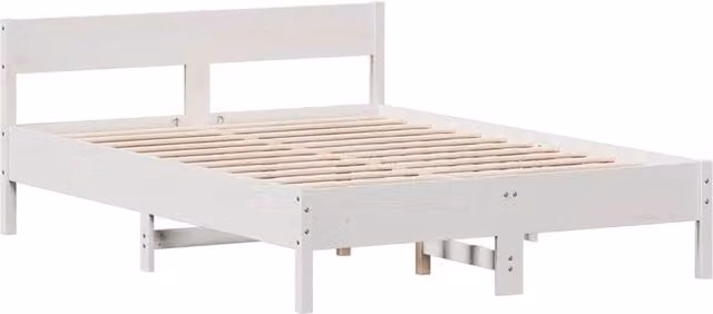 Berkfield Home White Solid Wood Pine Bed Frame W/D/H: 200 x 160 x 71.5 cm – 1