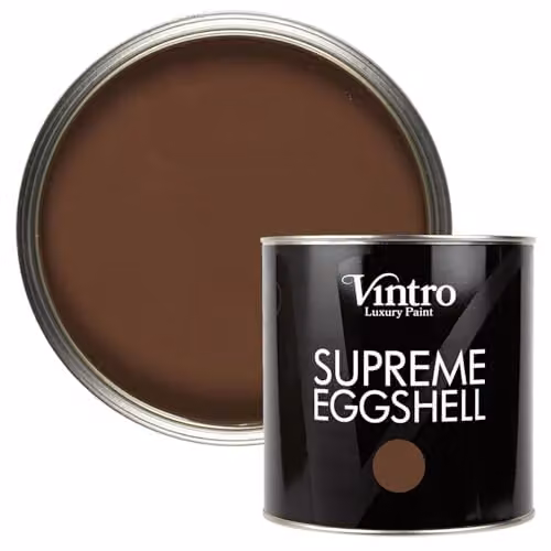 Vintro Chocolate Dark Brown Eggshell Paint for Interior and Exterior Walls, Wood and Trim, 2.5 l