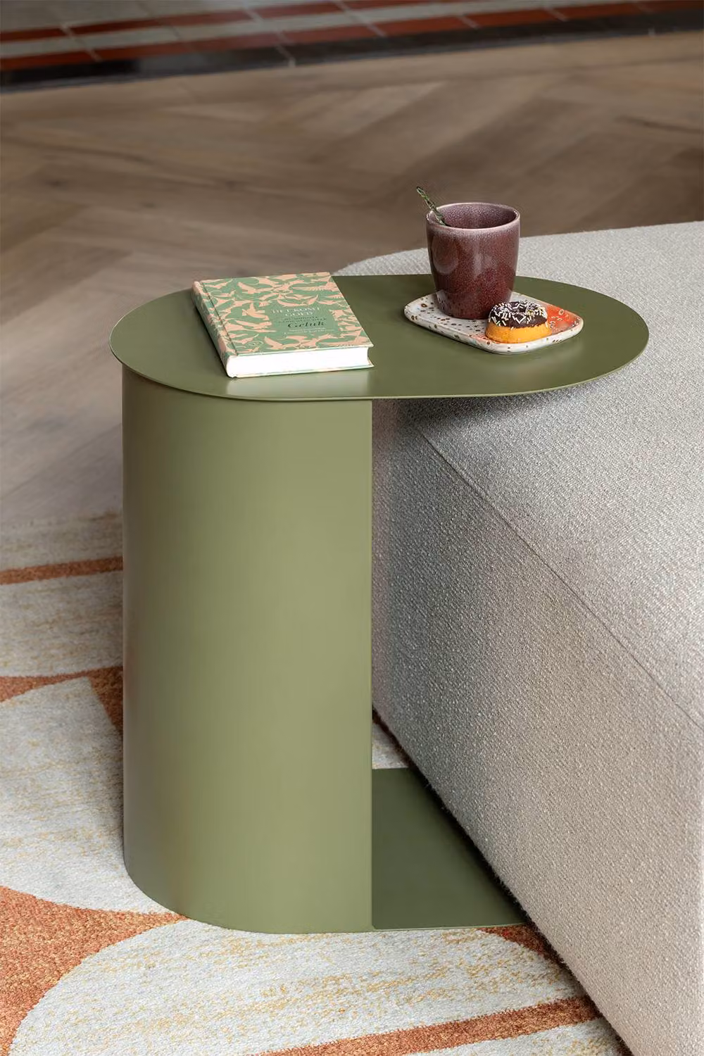 PRESENT TIME Leitmotiv Riqueza Oval Side Table Set in Luxury Green – 2