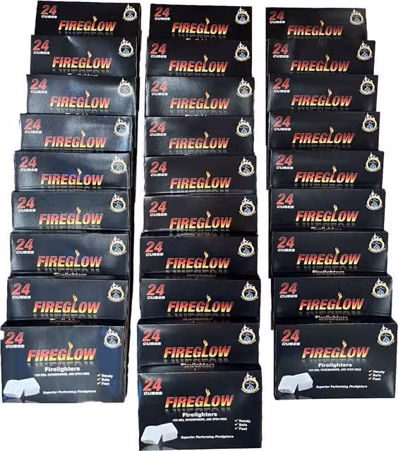 Fireglow White Charcoal Firelighters, 28 Boxes