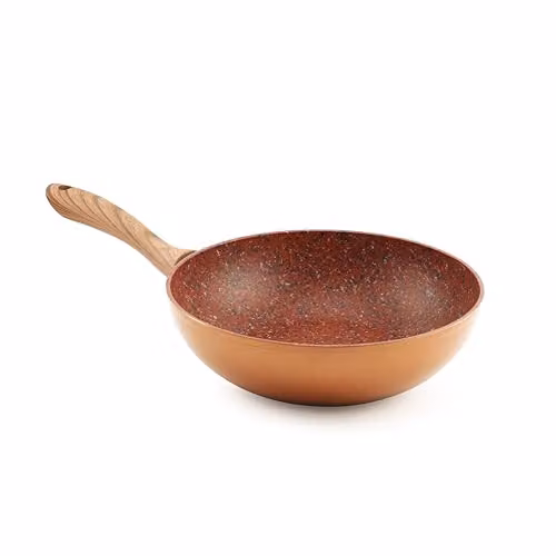 JML Copper Stone Non Stick Wok in Bronze, Diameter: 28 cm