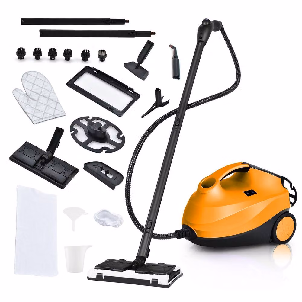 Costway Multipurpose Handheld Steam Cleaner with 1.5 l Tank and 20 Accessories, Orange – 3