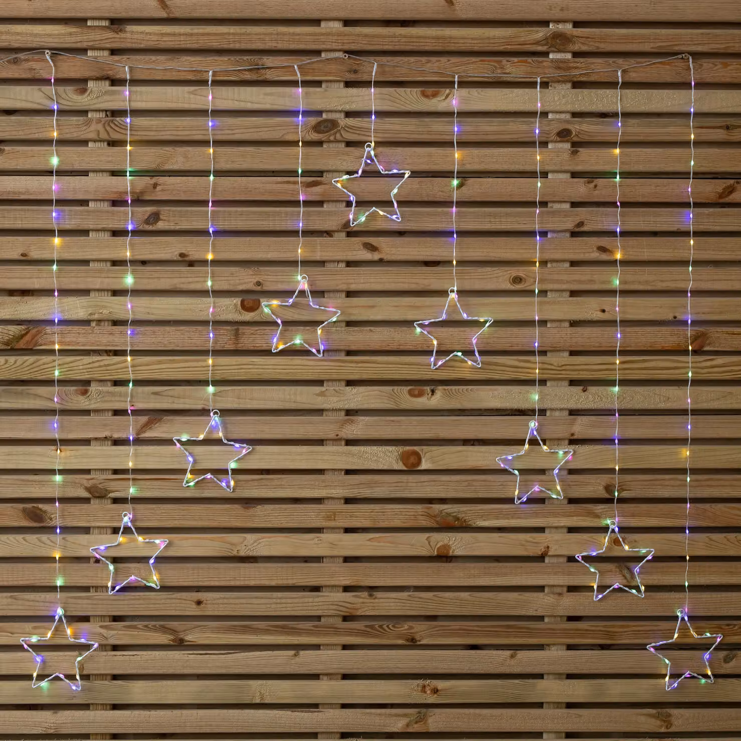 Samuel Alexander Multi Colour LED Star Curtain Christmas Lights, 1.2m – 2