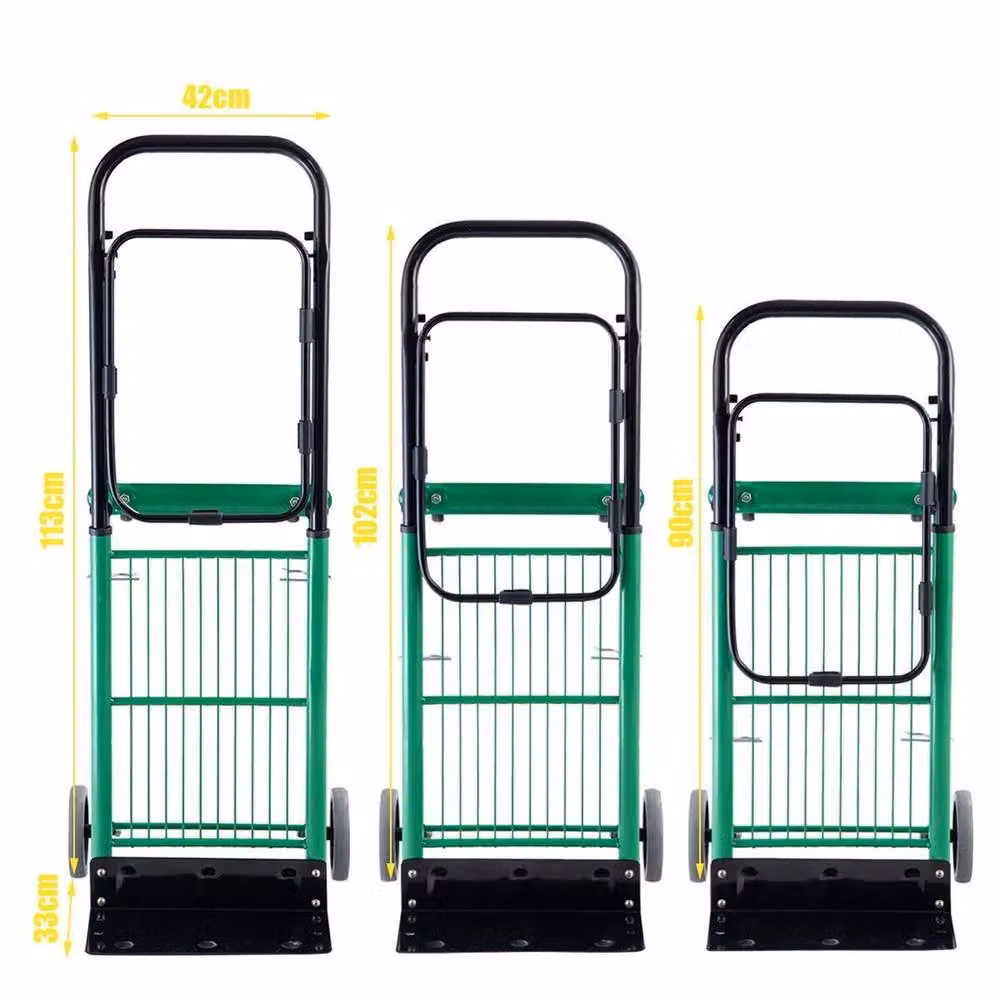 Havendro Heavy Duty Folding Convertible Hand Truck Dolly with TPR Wheels, Green – 3