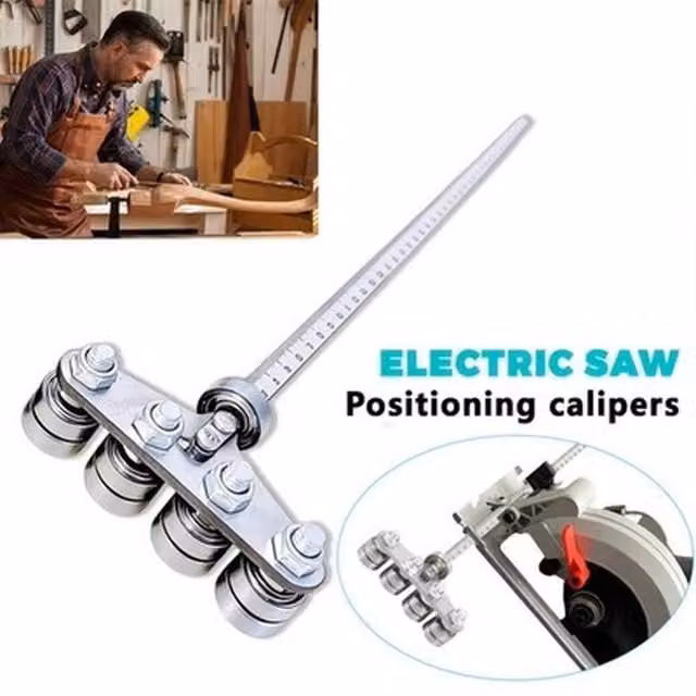 NESTLUNE Stainless Steel Circular Saw Guide Rail with Rollers in Silver, W: 1000 cm, D: 52 cm – 1