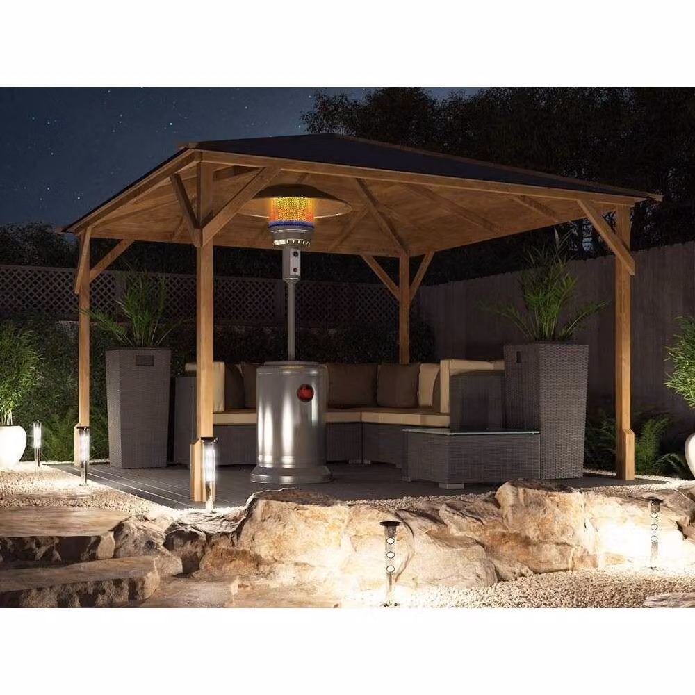 Dunster House Utopia 300 Wooden Gazebo in Brown with Roofing Felt, W/D/H: 300 x 300 x 250 cm – 5