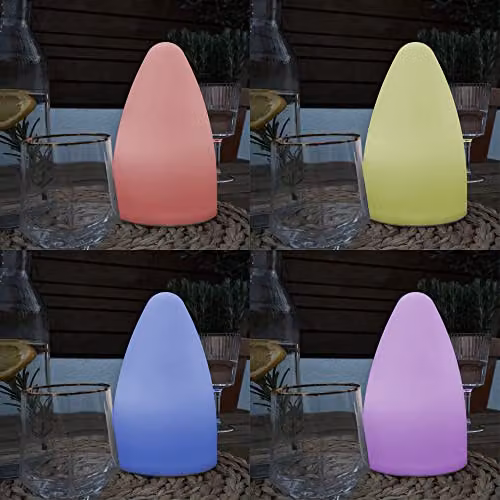 ValueLights MiniSun White Rechargeable RGB LED Outdoor Table Lamp – 1