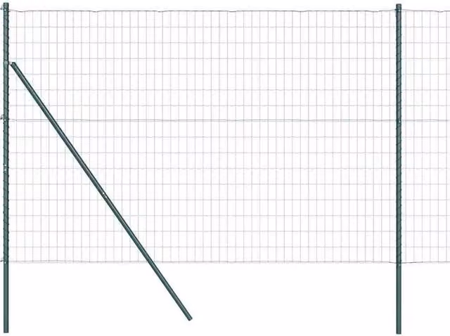 Berkfield Home Euro Fence with 7 Posts, Green Galvanised Steel, W: 10 m, H: 1.5 m – 1