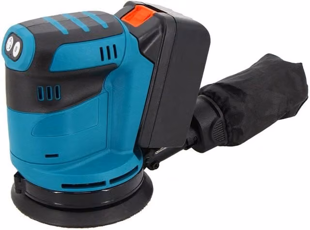 VOGREX 18V Cordless Orbital Sander with Dust Bag and Discs, Blue