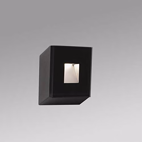 Netlighting Dart Square Recessed LED Step Light, Black, 1.5W, 2700K Warm White, IP65 Outdoor Garden Light – 2