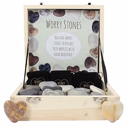 Something Different Multicolour Heart Worry Stones, Box of 36
