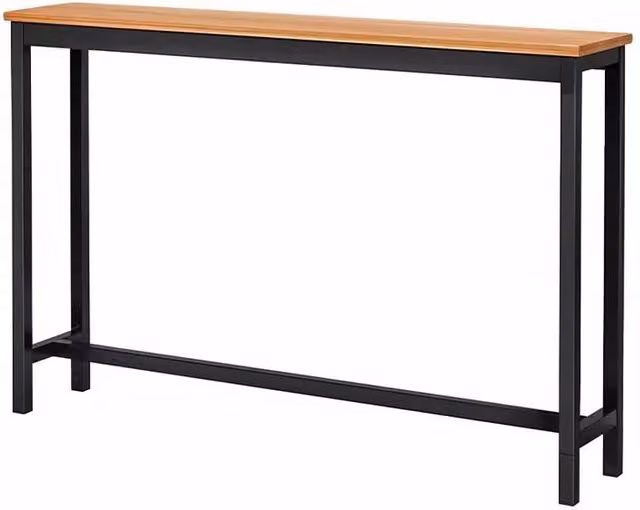 KORVIXA Brown Wood Minimalist Rectangular Console Table