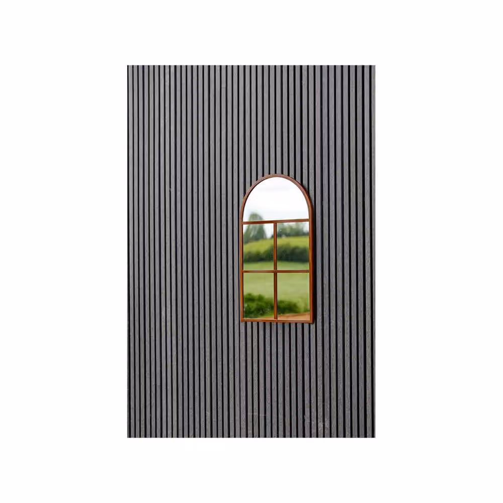 Lemon Pavilion Furniture and Decor Archway Outdoor Mirror in Natural Rust Brown, W: 50 cm, H: 90 cm, D: 1 cm – 2