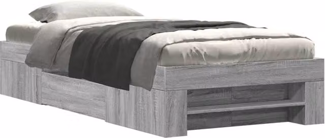 Berkfield Home Grey Sonoma Bed Frame in Engineered Wood W/D/H: 90 x 200 cm – 1