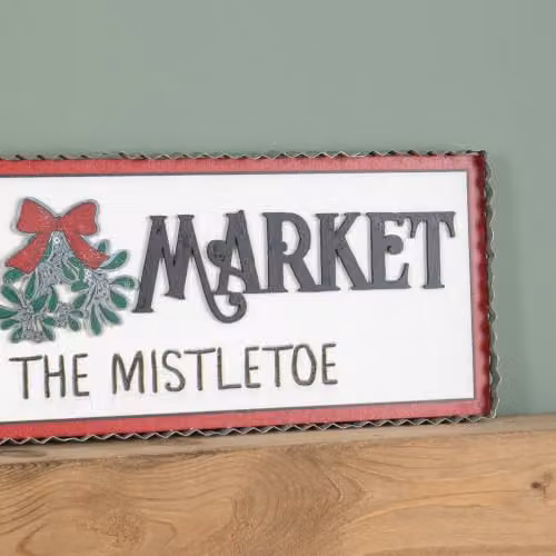 Samuel Alexander Black and White Wooden Christmas Market Hanging Sign – 3