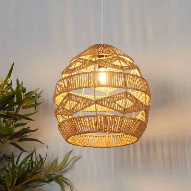 Kai Easy Fit Rattan Sphere Pendant Light in Brown