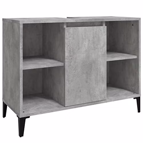 vidaXL Modern Freestanding Bathroom Sink Cabinet in Grey, W/D/H: 80 x 33 x 60 cm