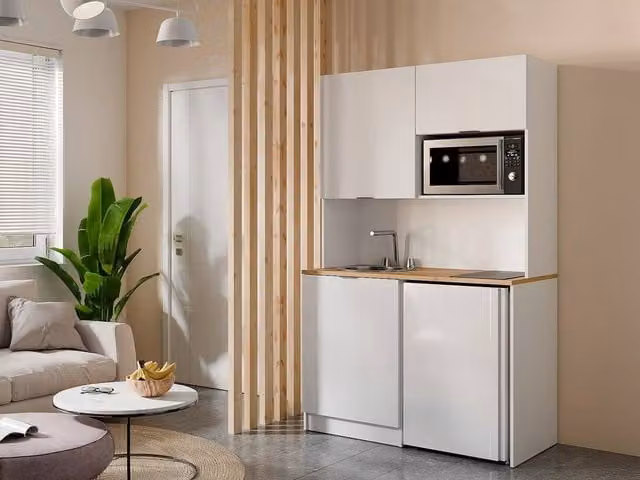 Vente-unique Modern Multifunctional Kitchenette and Utility Room Sink Unit in White, Width: 120 cm – 1