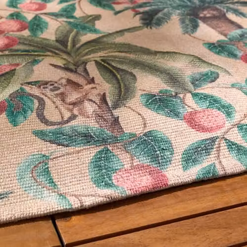 Riva Home Monkey Palm Rug, Beige and Multicolour, W/D/H: 120 x 170 cm – 3