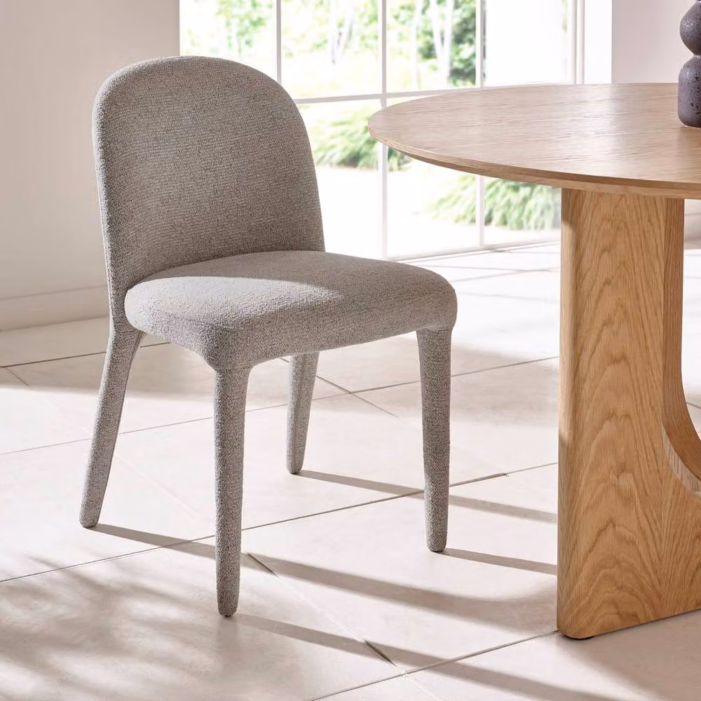 Cheshire Islington Set of 2 Modern Grey Chenille Upholstered Dining Chairs – 3