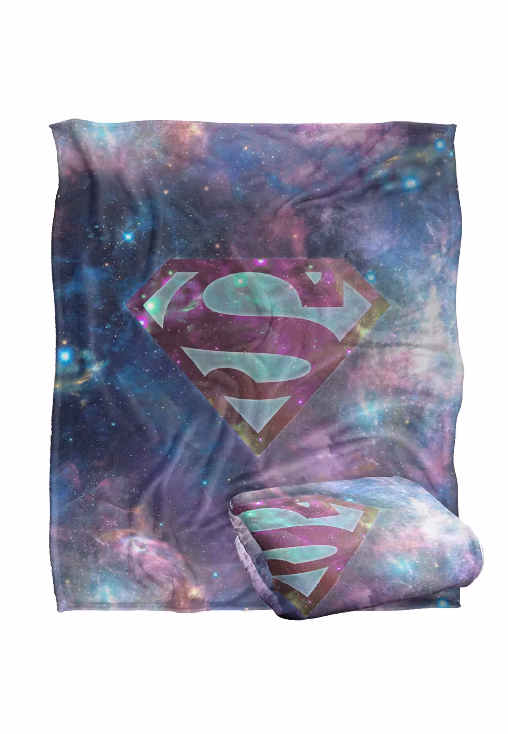 Warner Brothers Superman Logo Officially Licensed Silky Touch Super Soft Throw Blanket, White and Multicolour, W: 152 cm, D: 127 cm – 2