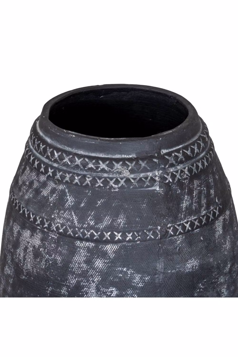 KDMD Etched Collection Tall Cylinder Ceramic Vase with Watertight Base in Black – 2