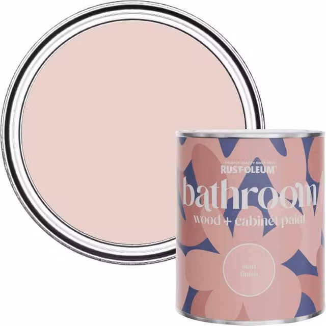Rust-Oleum Moisture Resistant Bathroom Wood and Cabinet Paint in Matt Finish, Pink Champagne, 750ml