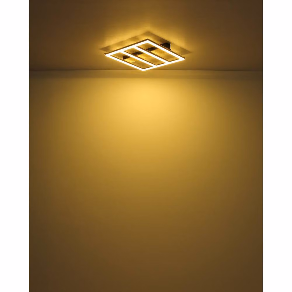 Netlighting Froomy Modern Semi Flush Ceiling Light in Matt Black with Warm White LED – 3