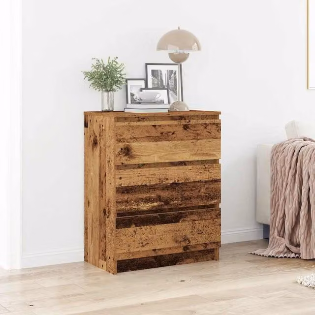 Berkfield Home Rustic Old Wood Sideboard in Brown, W/D/H: 60 x 35 x 76 cm – 1