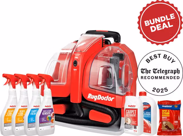 Rug Doctor Portable Spot Cleaner Heavy Stain Bundle in Red