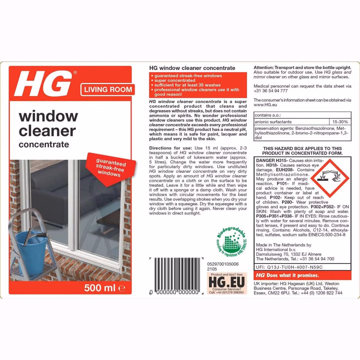 HG Window Cleaner Concentrate 500ml White – 2