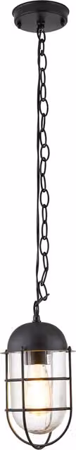 Kitron Cage Ceiling Light Pendant in Black with Height Adjustment