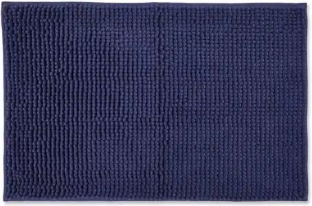 New Edge Blinds Marlow Collection Non-Slip Blue Chenille Bathroom Rug, W: 60 cm, D: 45 cm