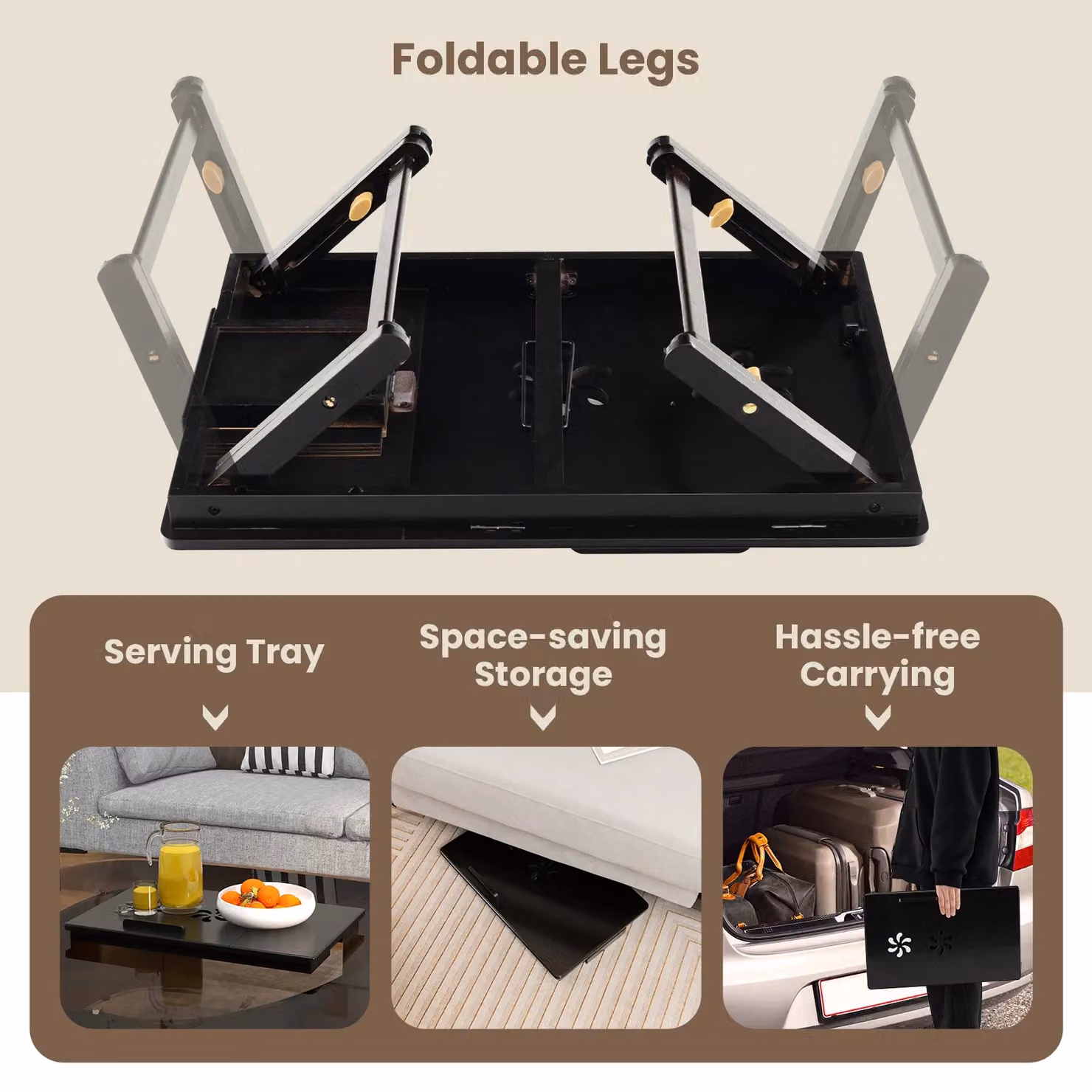 Gymax Tilting Laptop Tray Desk with Drawer in Dark Brown – 3