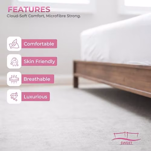 Home Sweet Home UK Microfibre Single Flat Sheet, White, W/D/H: 90 x 190 cm – 4