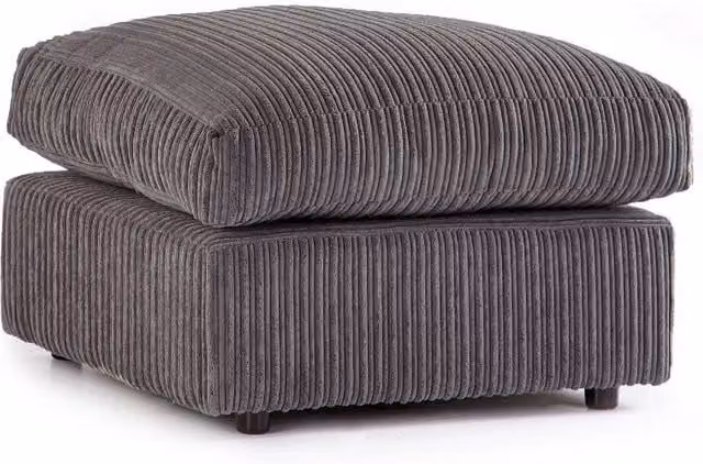 Snugg Furniture UK Limited Milo Jumbo Cord Fabric Footstool in Grey, W/D/H: 60 x 40 x 40 cm