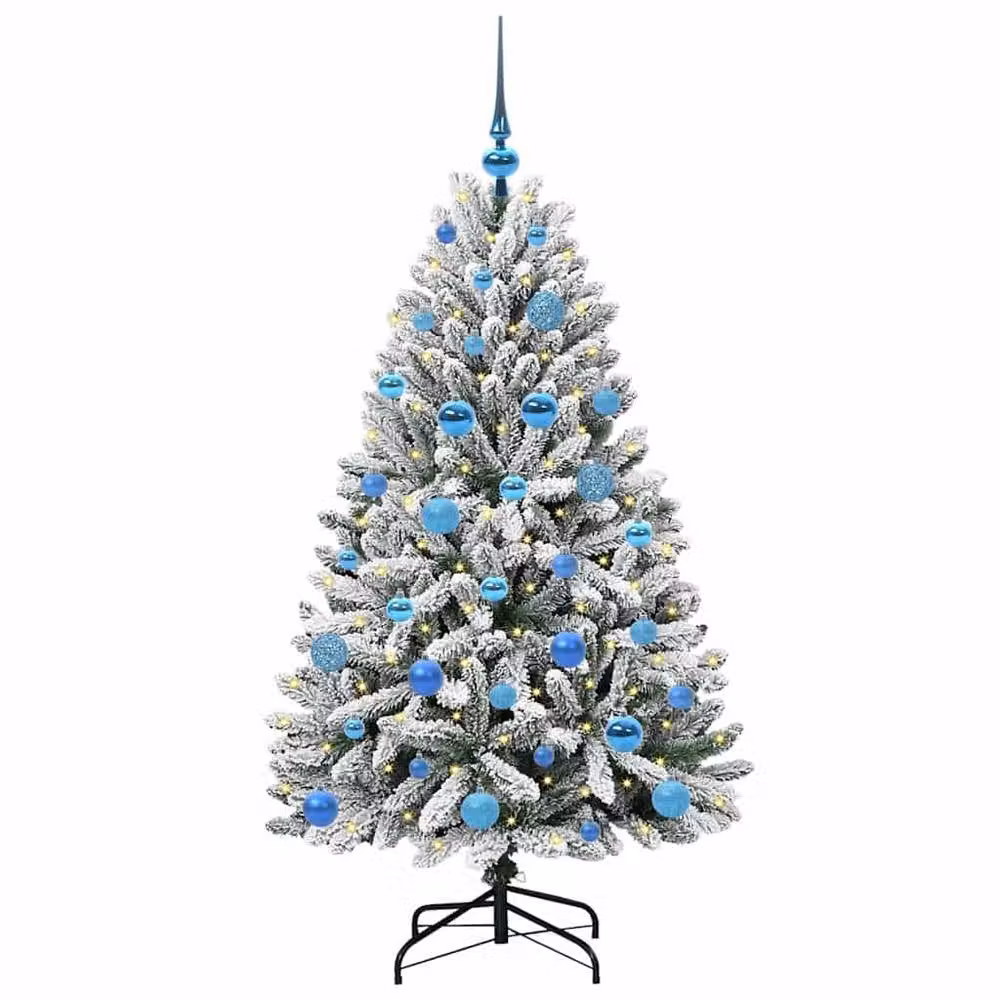 Berkfield Home Artificial Christmas Tree in Green and White, Height: 150 cm – 3