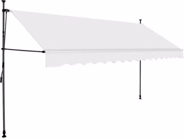 Berkfield Home Manual Retractable Awning with LED, Beige, Width: 350 cm