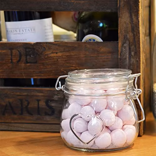 Nicola Spring Transparent Heart Shaped Glass Storage Jar with Airtight Leakproof Lid, 0.5 l – 2