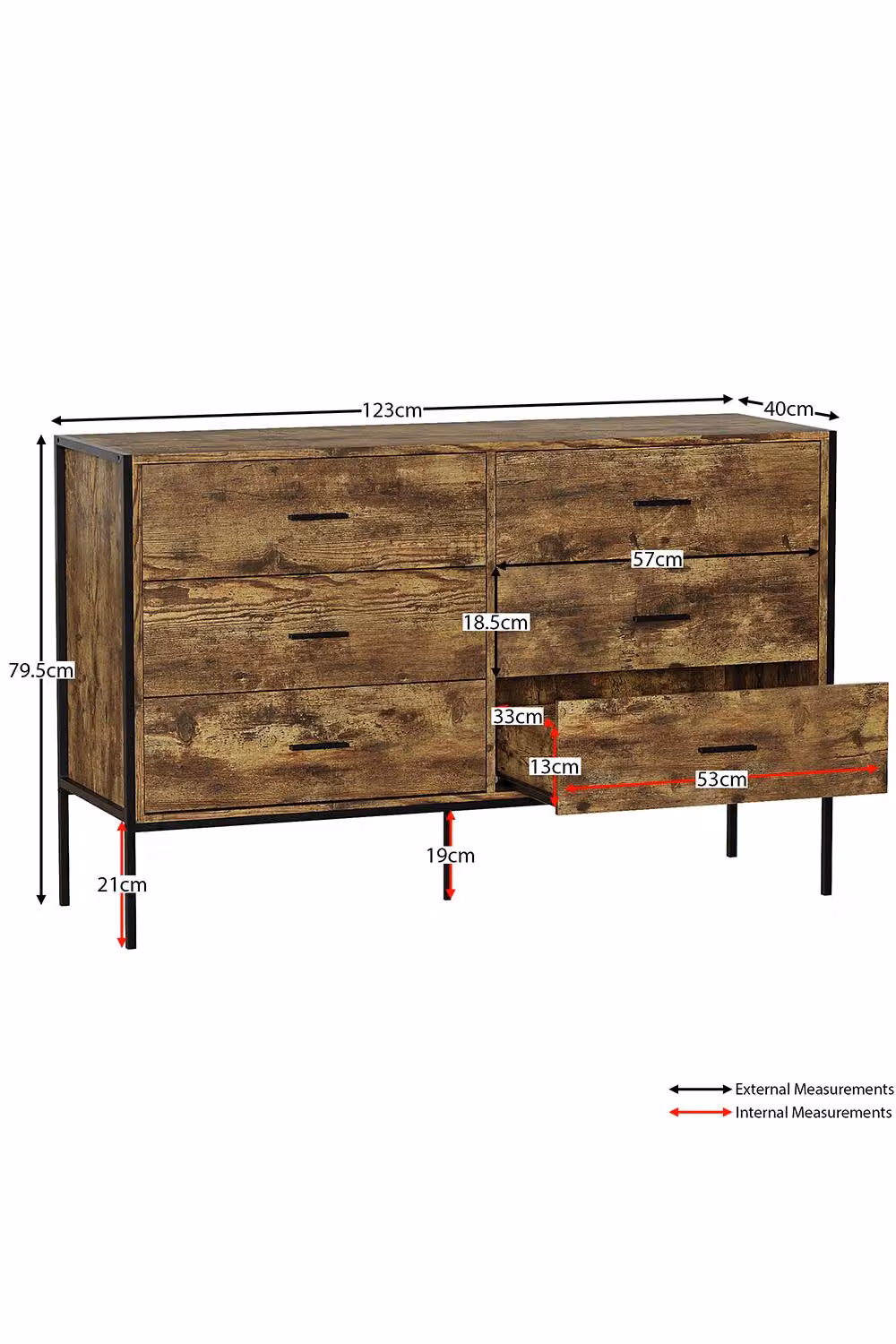HD Designs Brooklyn 6 Drawer Chest of Drawers in Dark Brown – 2
