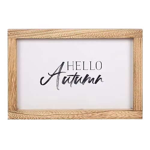 Something Different Wholesale Hello Autumn Wooden Frame Sign in Beige and White – 1