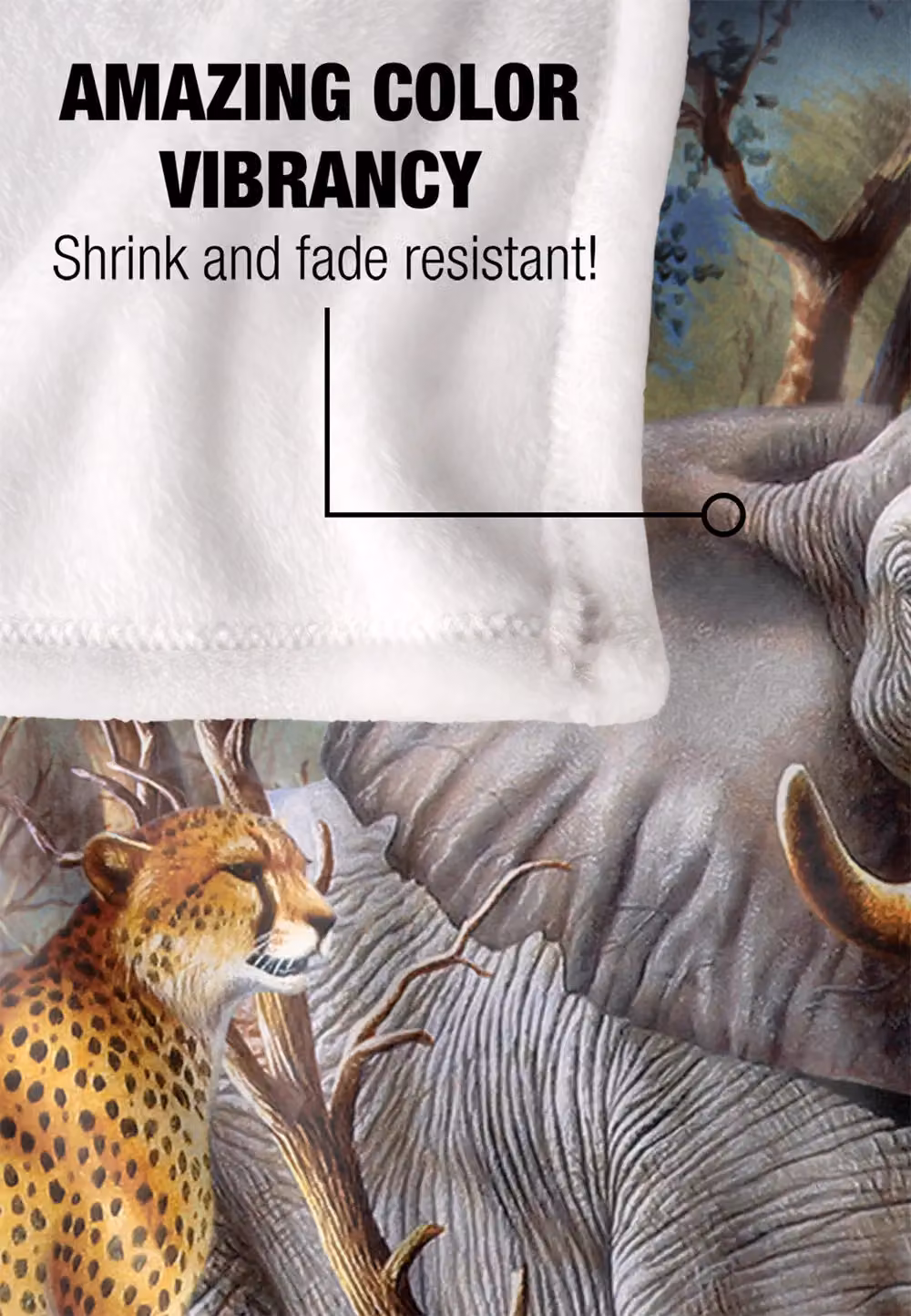 JQ Licensing African Animal Collage Super Soft Fleece Throw Blanket, Multicolour, W/D/H: 152 x 127 cm – 4