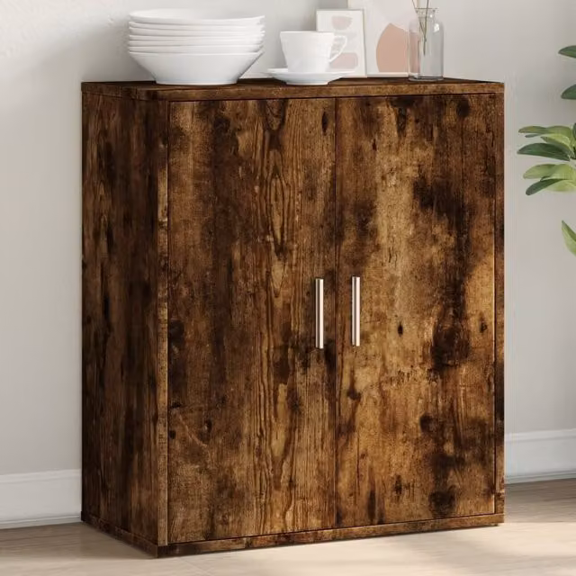 Berkfield Home Smoked Oak Sideboard in Brown, W/D/H: 60 x 31 x 70 cm – 1