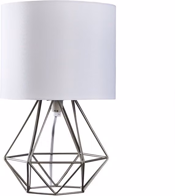 ValueLights Angus Geometric Adjustable LED Table Lamp in Silver