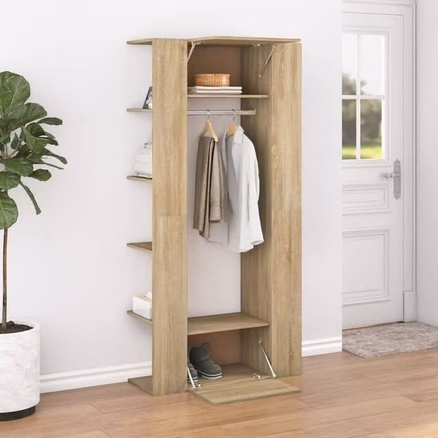 Berkfield Home Set of 2 Sonoma Oak Hallway Cabinets in Brown