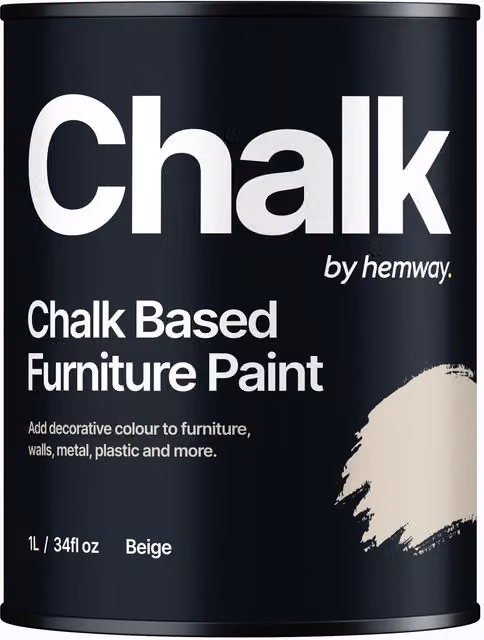 Hemway Chalk Based Furniture Paint in Flat Matt Beige, 1L