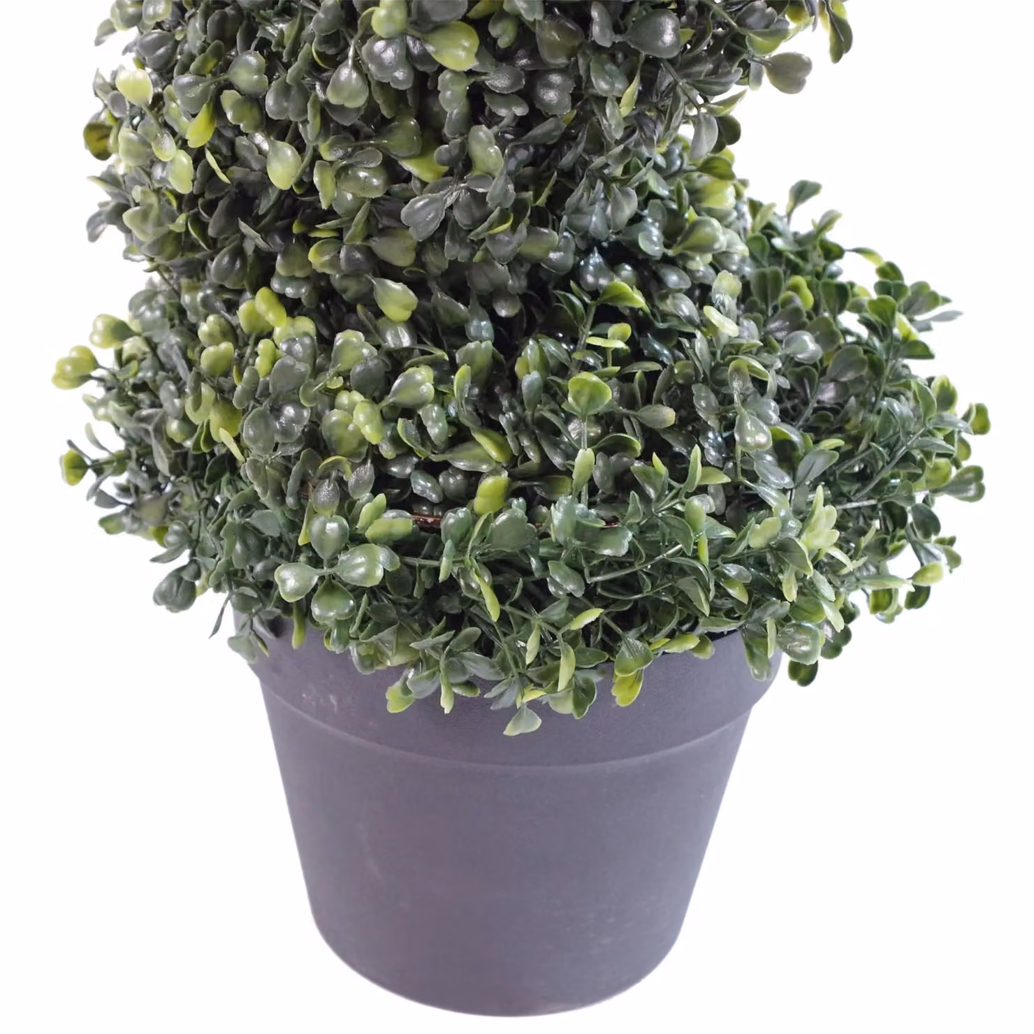 Leaf Design UK Pair of Artificial Green Boxwood Spiral Topiary Tower Trees, Height: 90 cm – 6