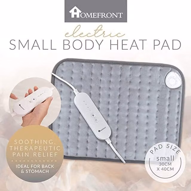 Homefront Luxurious Soft Electric Heat Pad in Grey with Rapid Heat Up and Auto Shut Off, 40 cm
