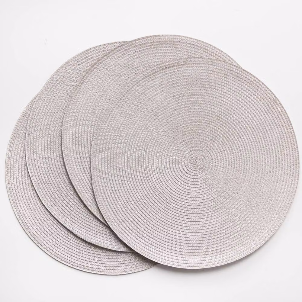 D-C-Fix Wipe Clean Woven Round Placemats in Grey Stone – 2
